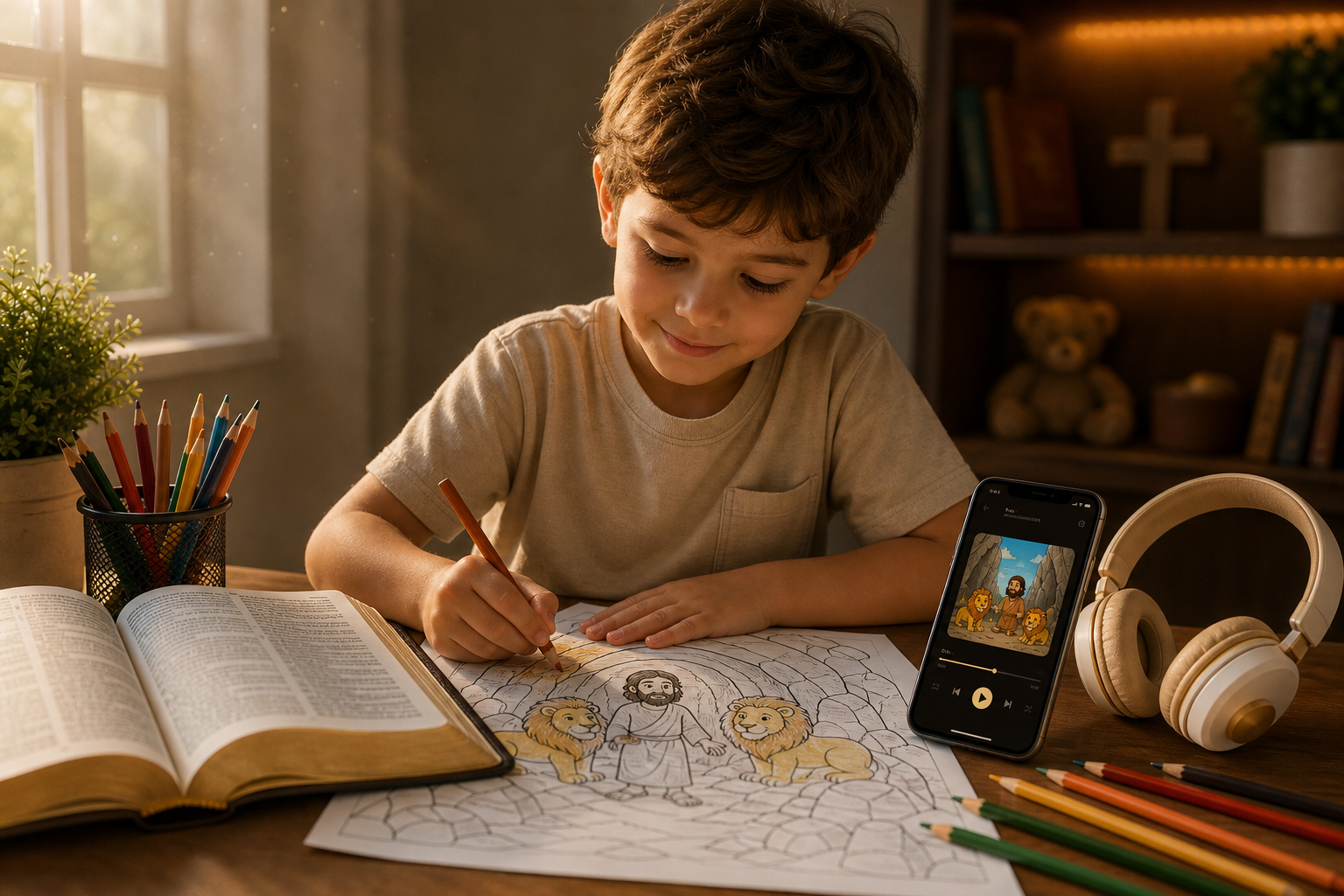 ilustração infantil da história Daniel na Cova dos Leões